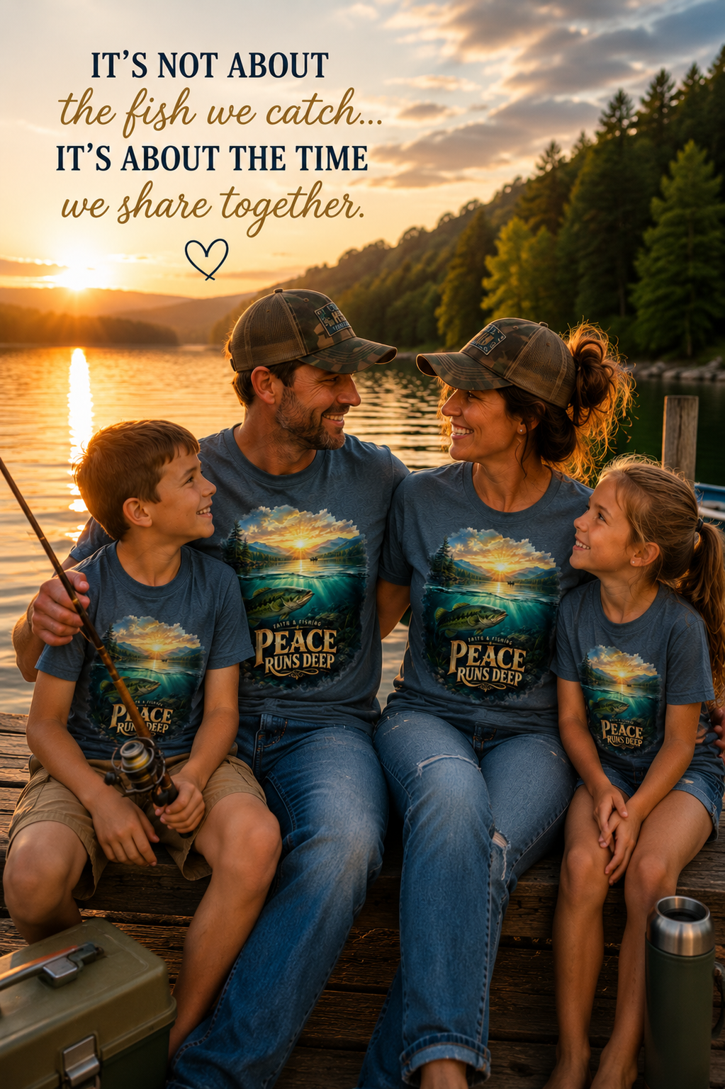 Peace Runs Deep – Faith & Fishing Women's Tee