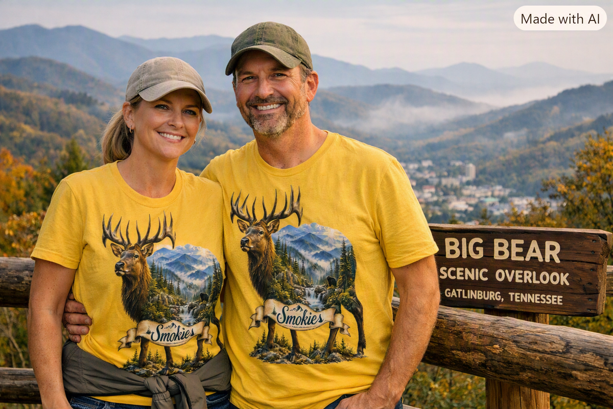 Smoky Mountains Family Adventure Elk T-Shirt