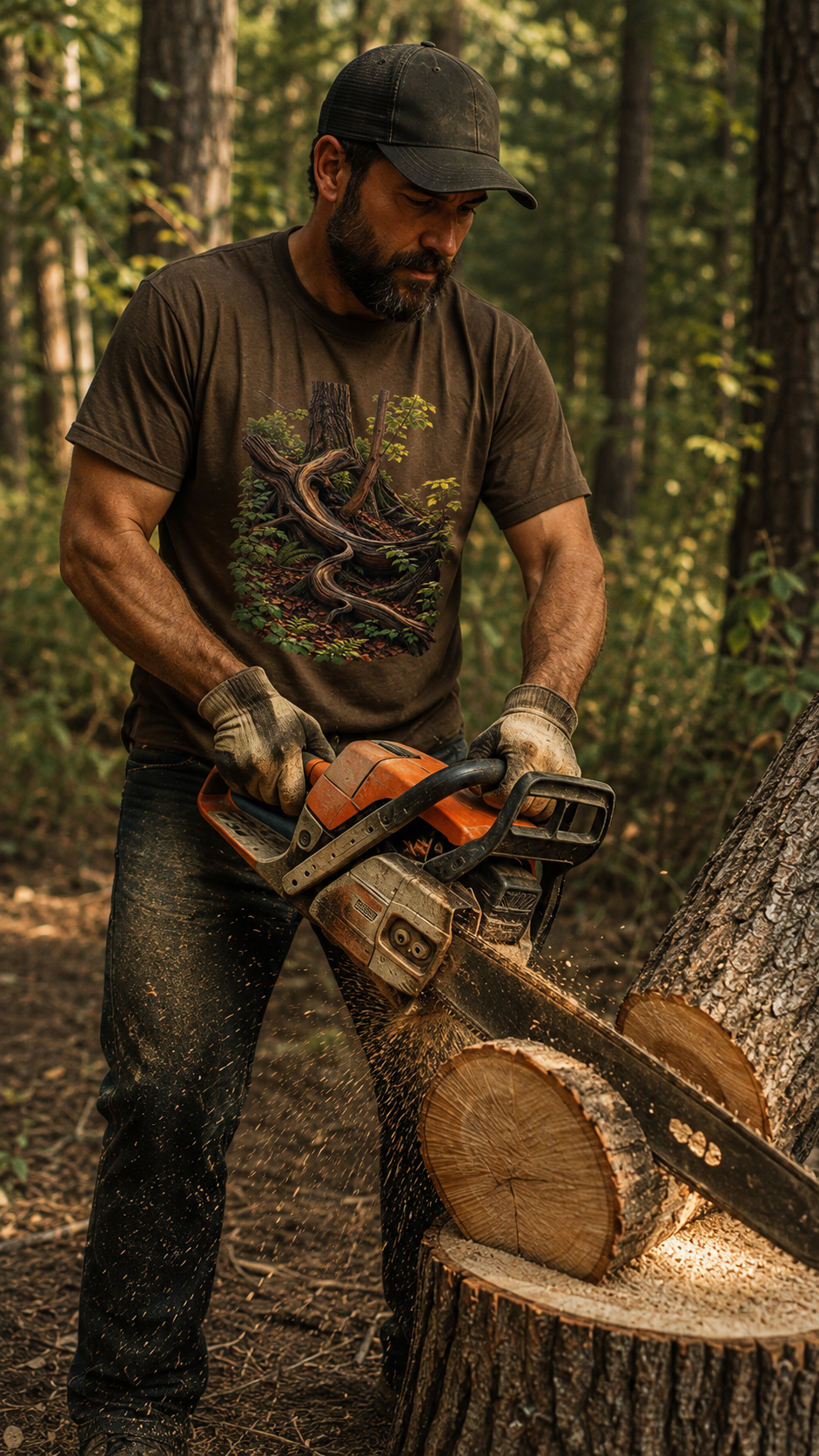 Roots of the Ridge – Logger & Woodcarver Tee