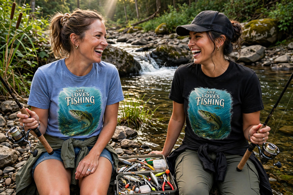 She Loves Fishing | Women's Graphic Tee