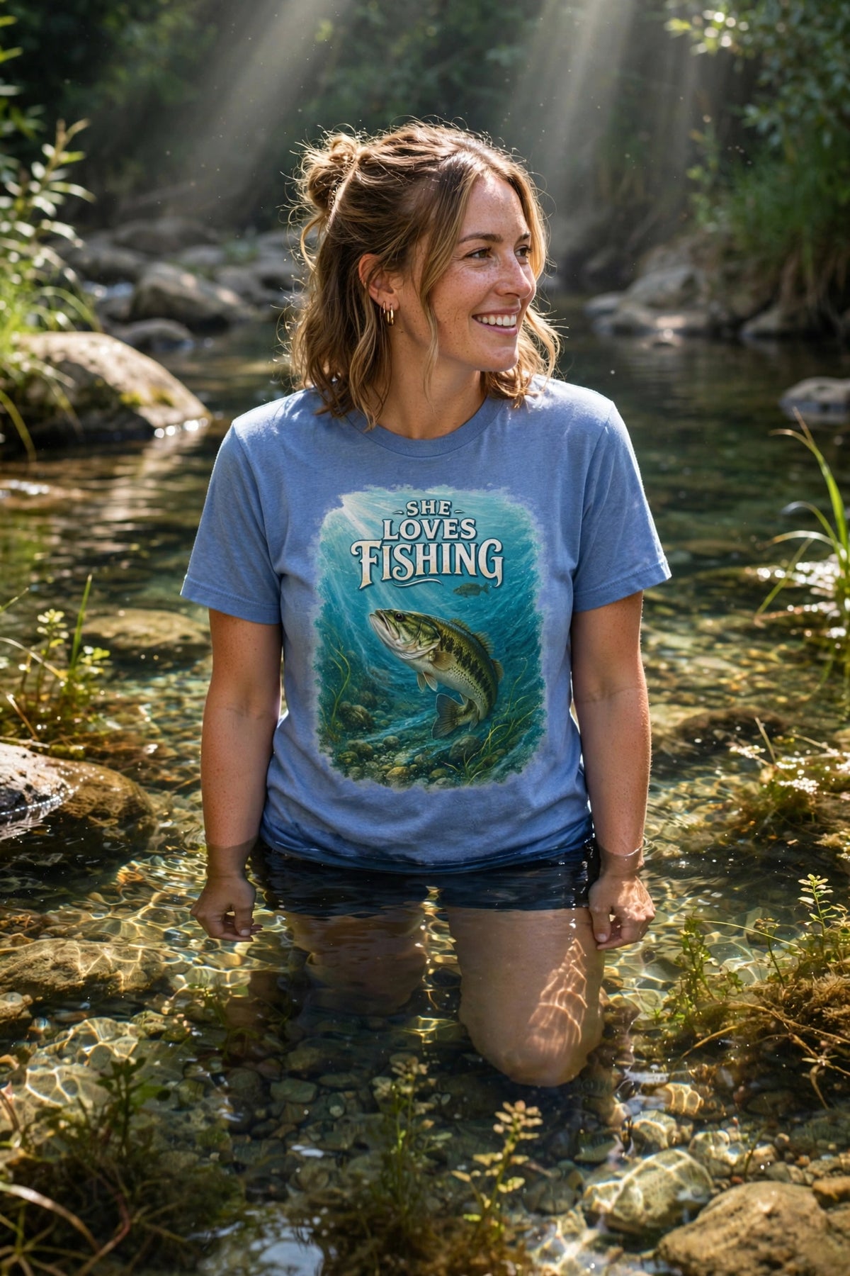 She Loves Fishing | Women's Graphic Tee