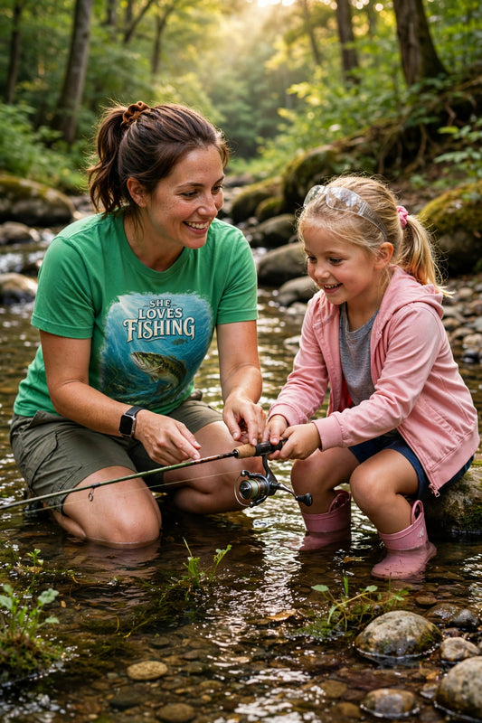 She Loves Fishing | Women's Graphic Tee