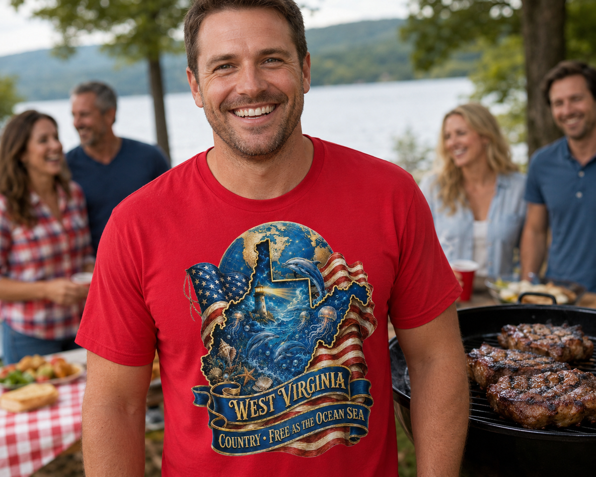 West Virginia – Country Free as the Ocean Sea T-Shirt