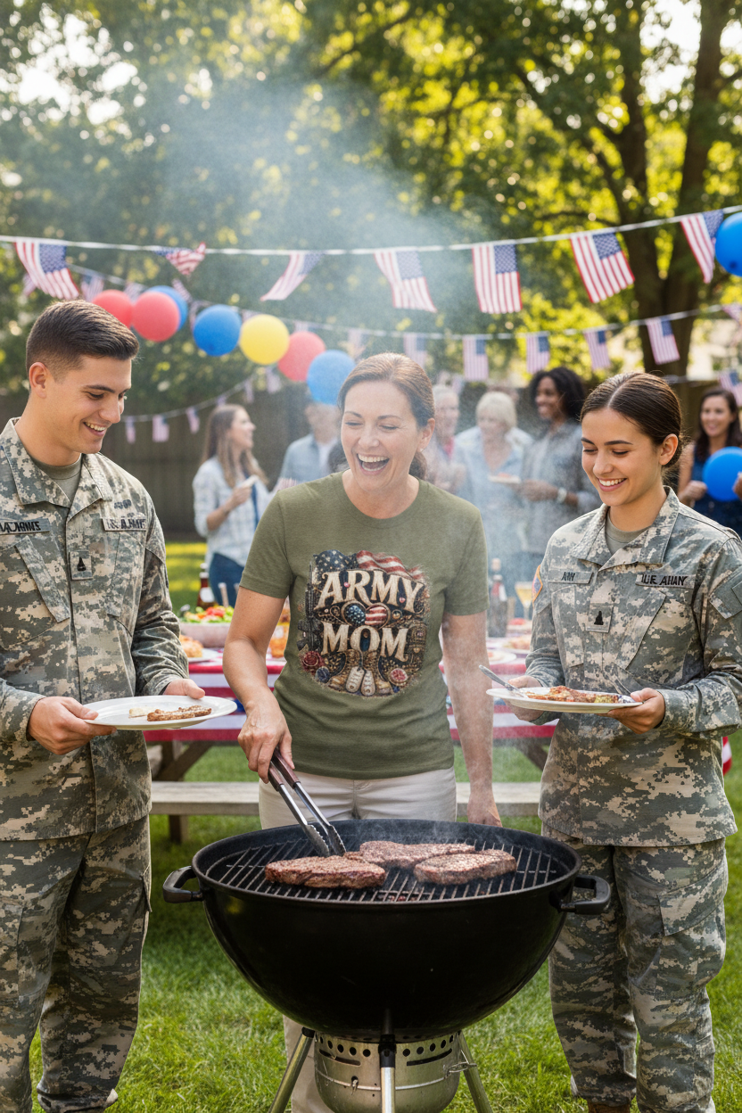 Army Mom - Grilling Steaks