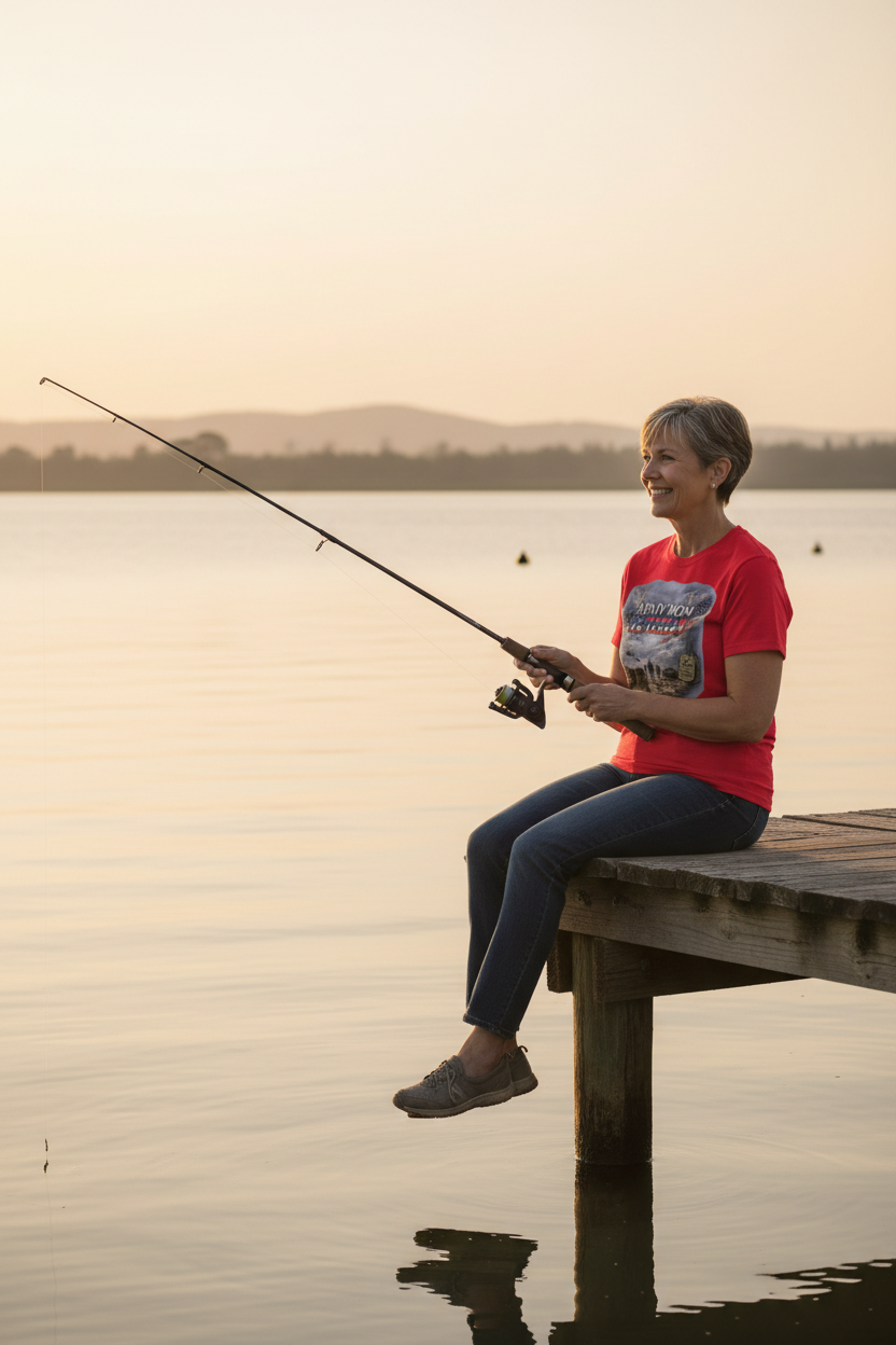 Army Mom Veteran - Fishing at the Dock