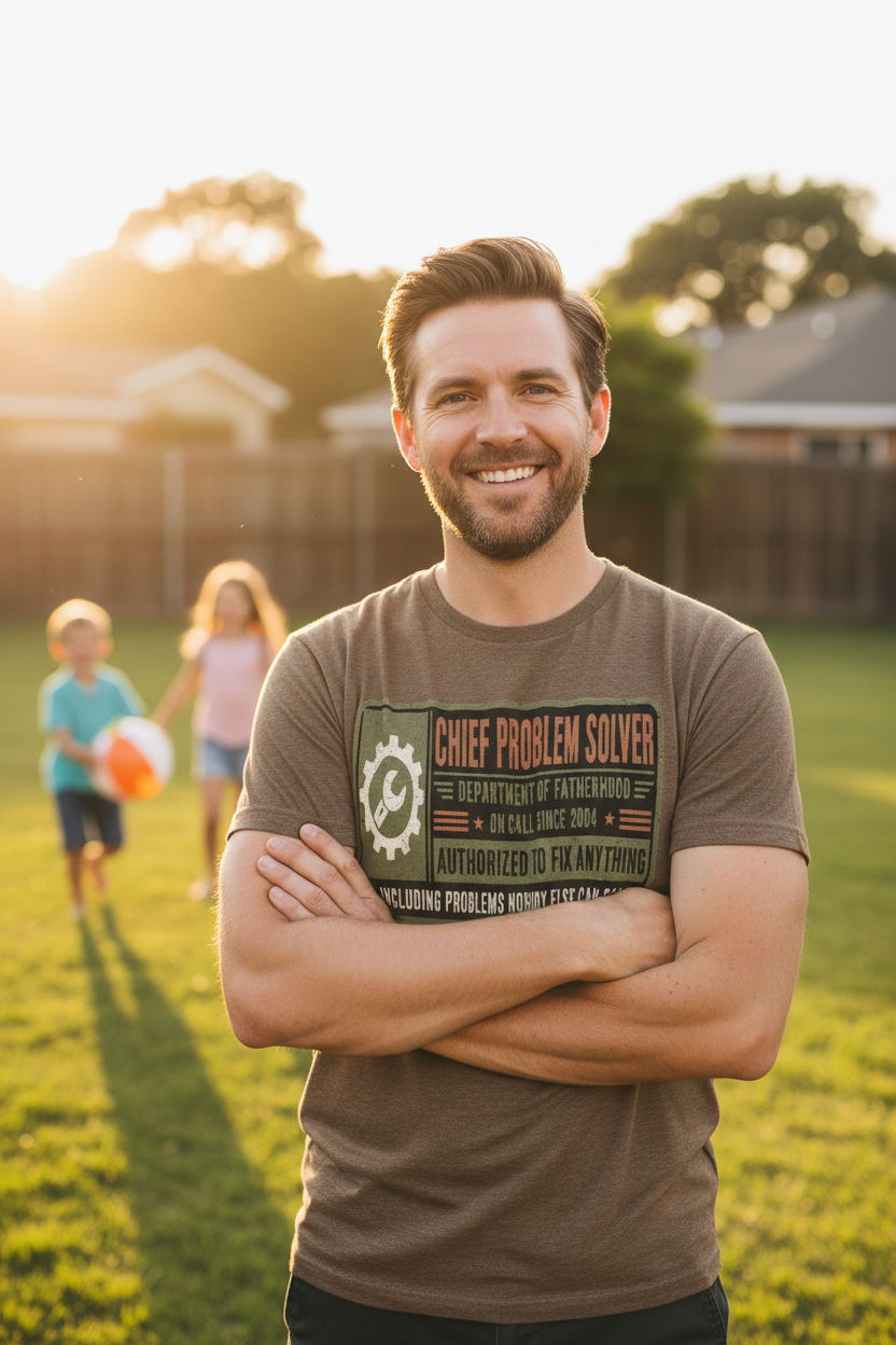 Chief Problem Solver — Department of Fatherhood T-Shirt