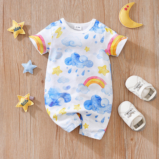 Baby Girl Summer Short-Sleeve Jumpsuit 🌸☀️ | Cute Infant Romper Outfit