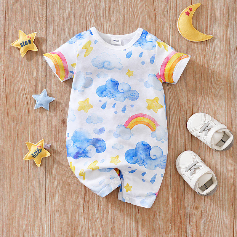 Baby Girl Summer Short-Sleeve Jumpsuit 🌸☀️ | Cute Infant Romper Outfit
