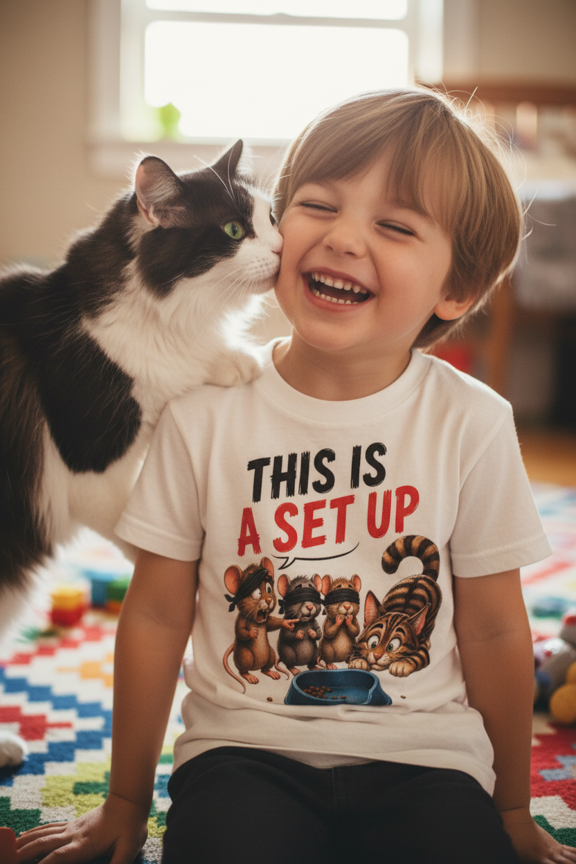 Child with cat