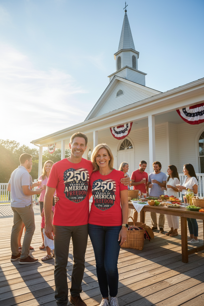 Church Porch Gathering - Couple