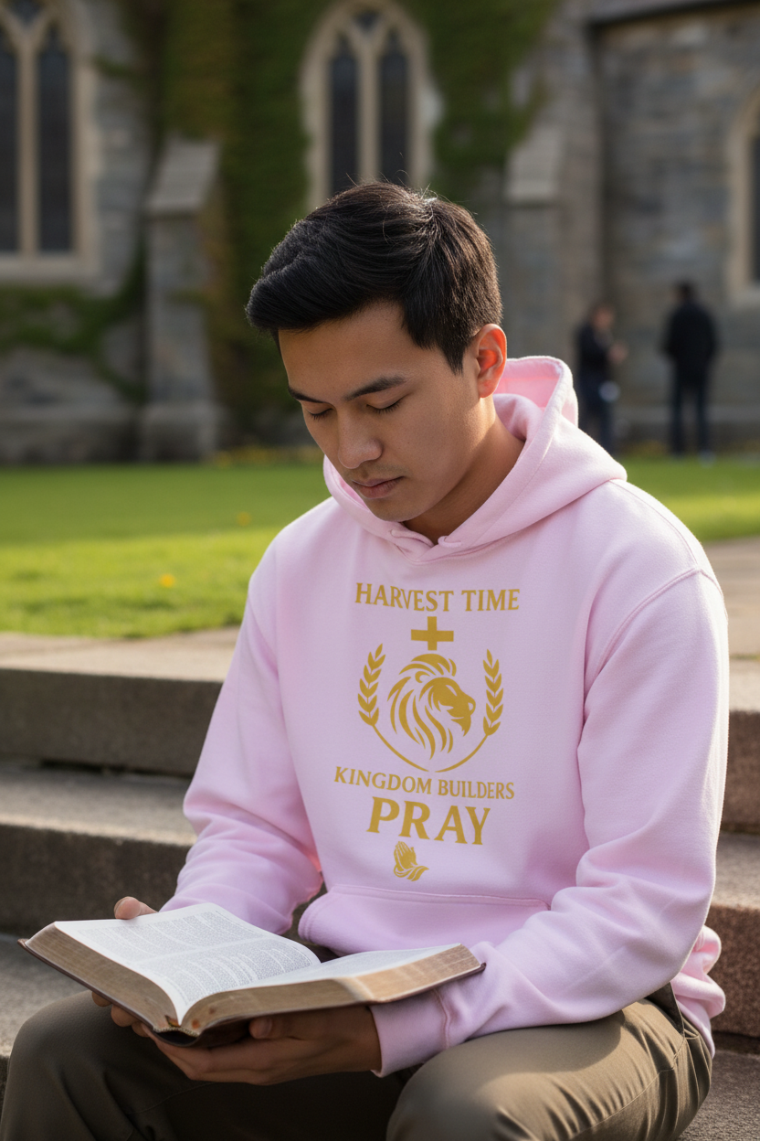 Church Steps Pink Hoodie Lifestyle