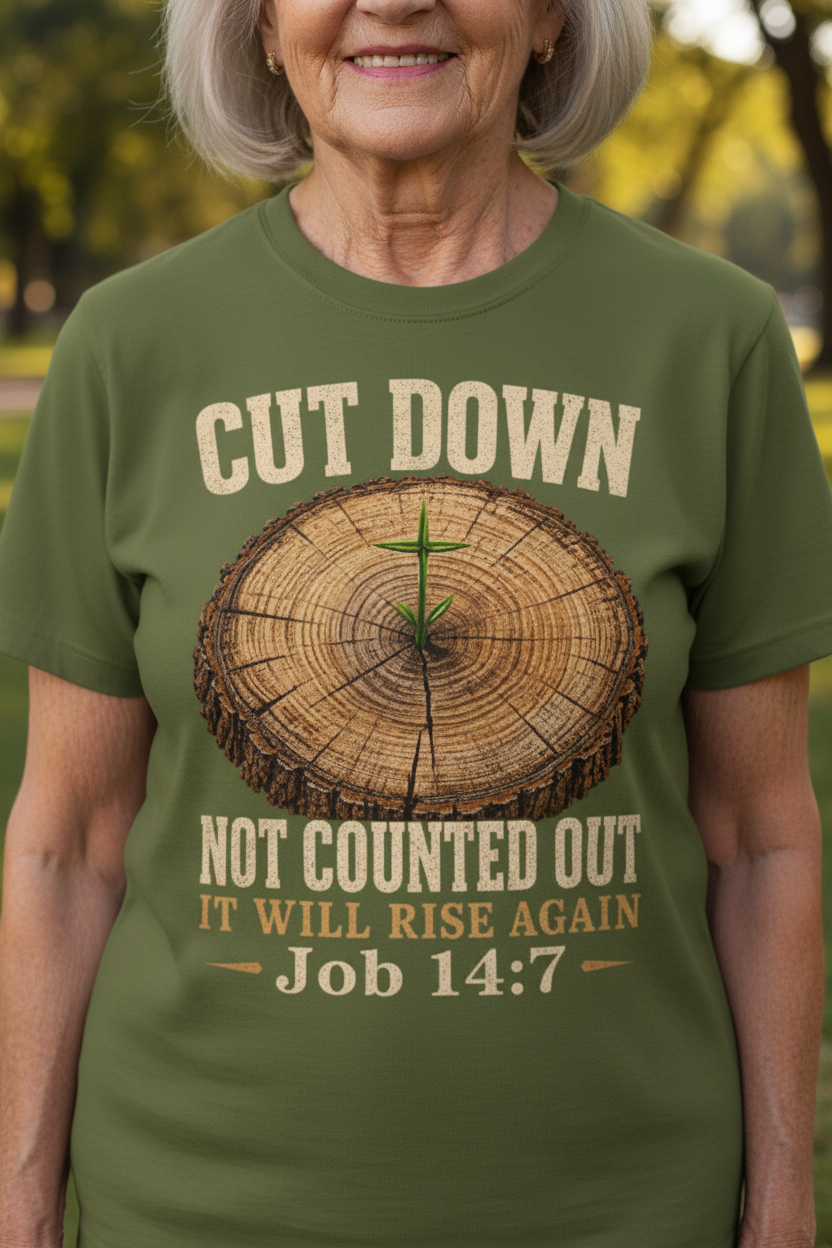 Close-Up Cut Down Not Counted Out Military Green Tee