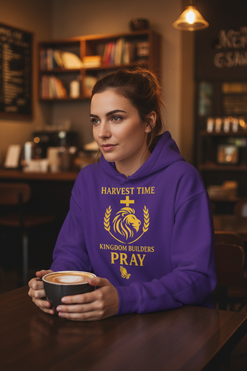 Coffee Shop Purple Hoodie Lifestyle