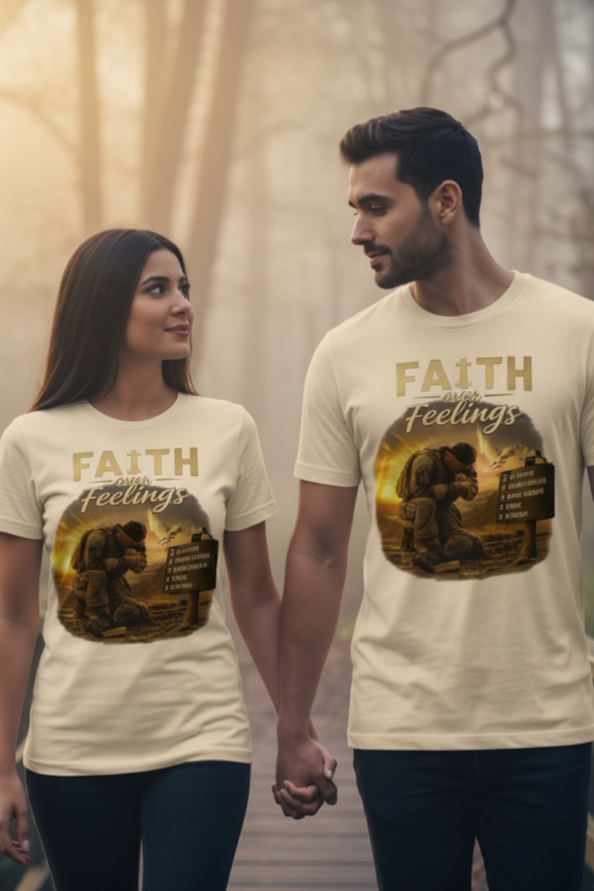 Couple Zoomed Chest Faith Over Feelings