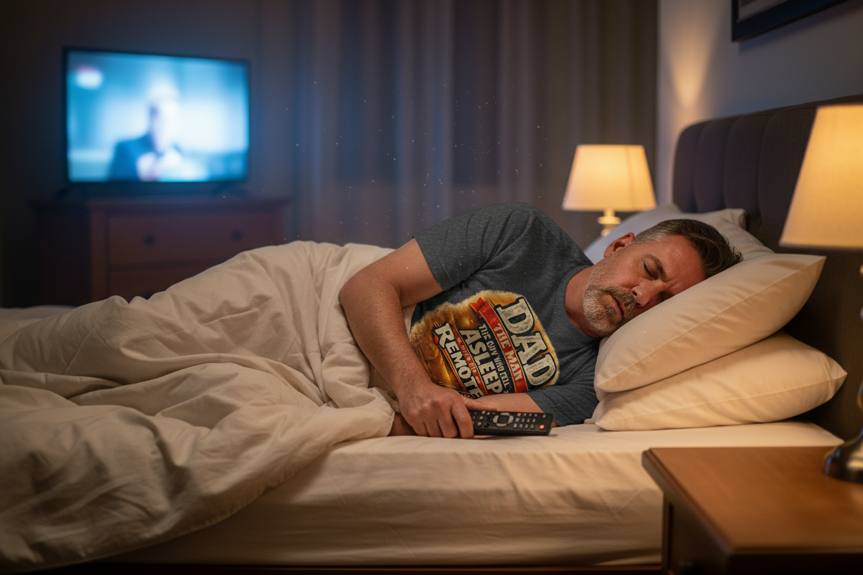 Dad Asleep in Bed
