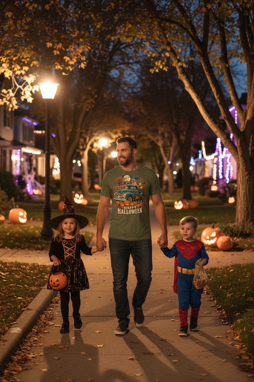 Dad Halloween Truck Tee Lifestyle