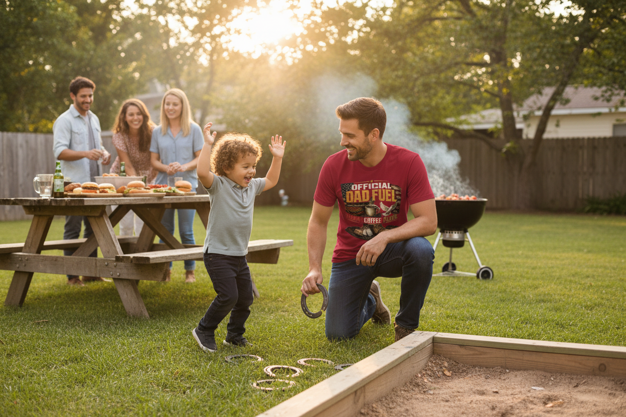 Dad & Kid Horseshoes – Cardinal Red