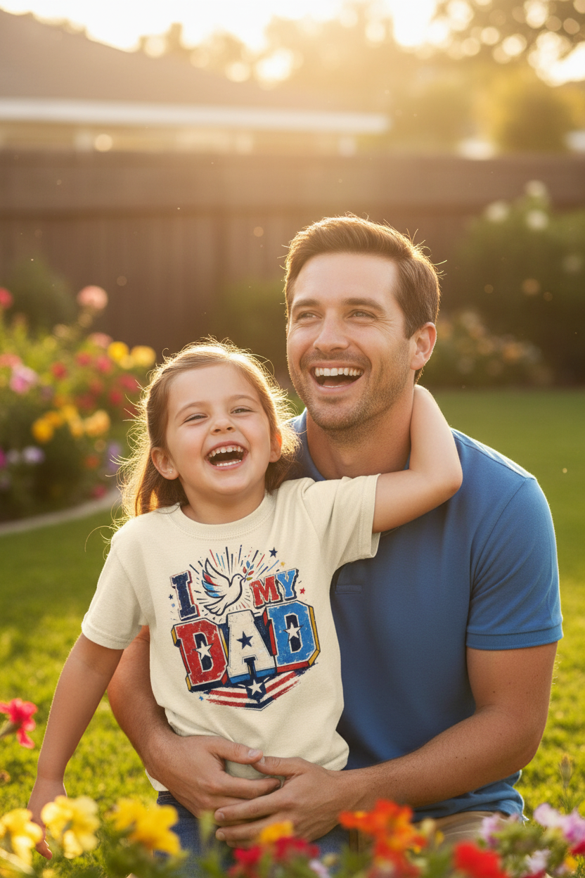 Daughter hugging dad