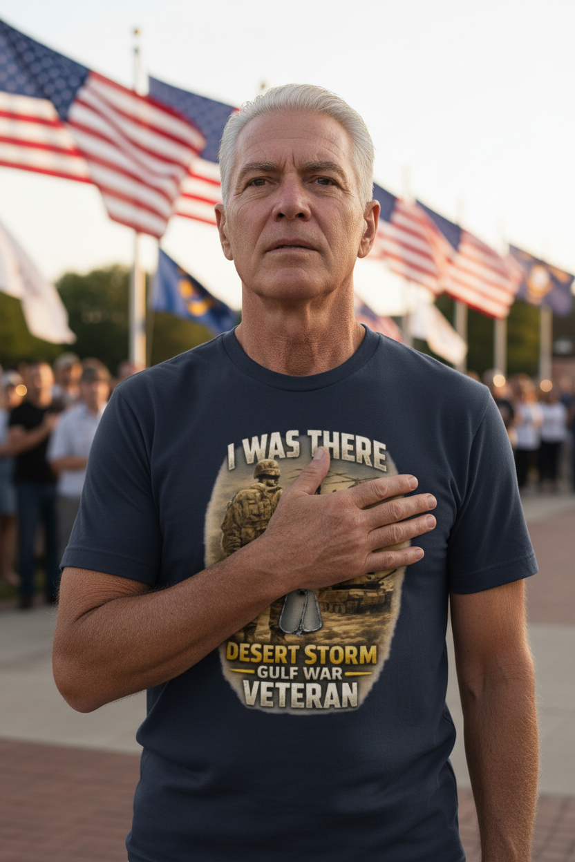 Desert Storm Gulf War Veteran - White Veteran Ceremony