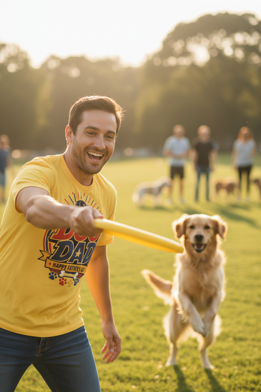 Dog Dad Yellow - Frisbee