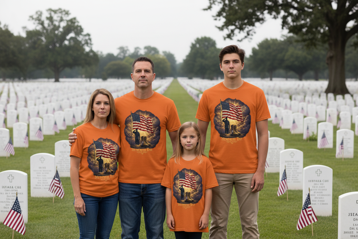 Family at Military Cemetery