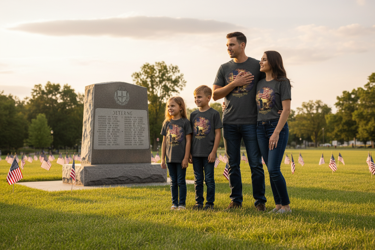 Family Memorial Park Lifestyle Mockup with Your Shirt