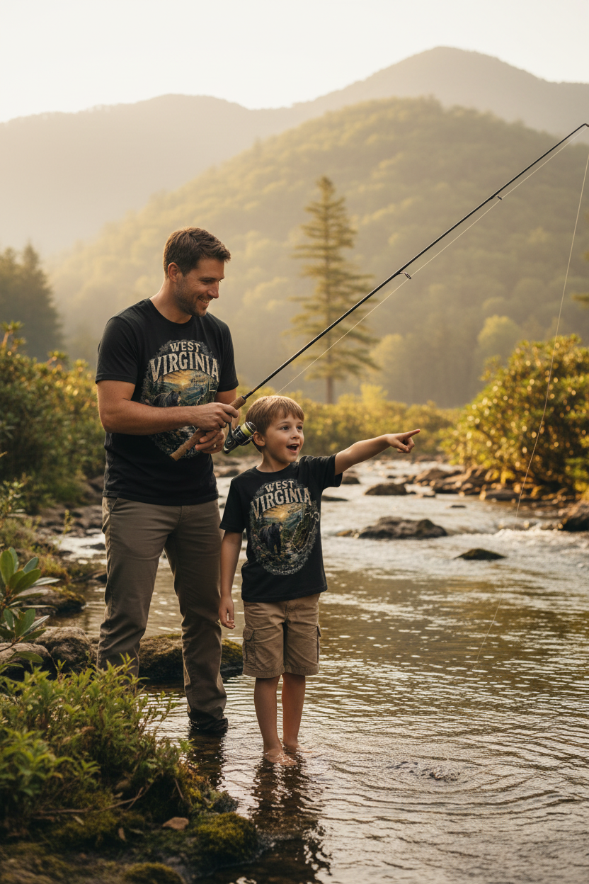 Father and Son Fishing