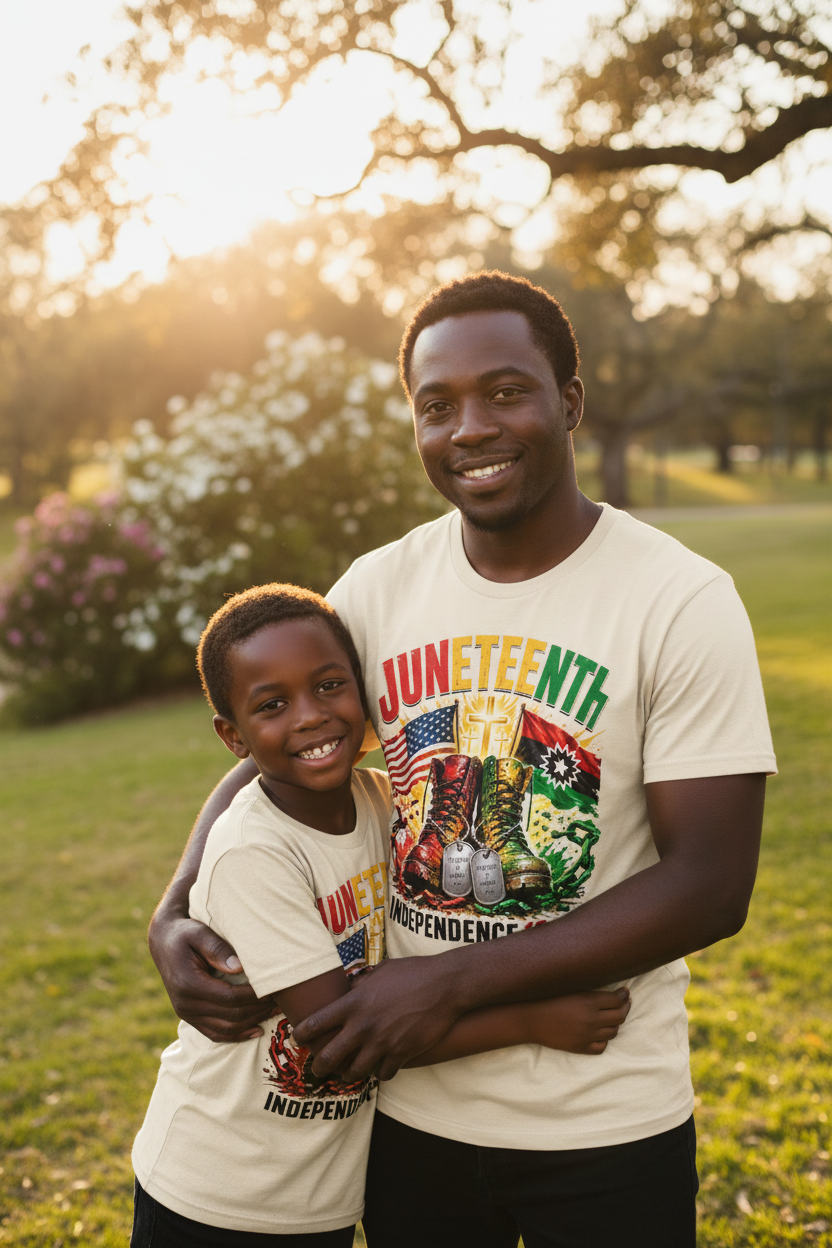 Father and Son Juneteenth Lifestyle Mockup