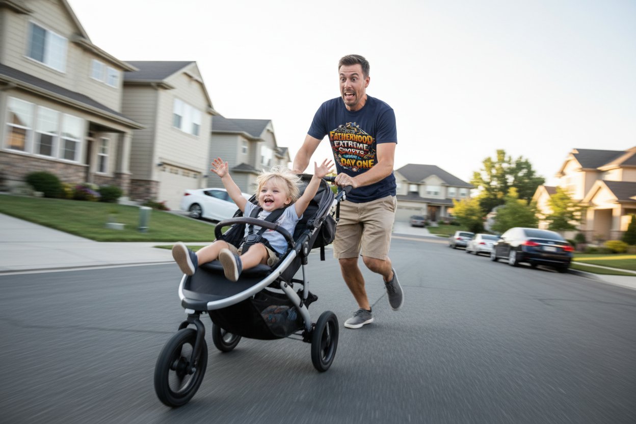 Fatherhood Extreme Sports – Downhill Stroller