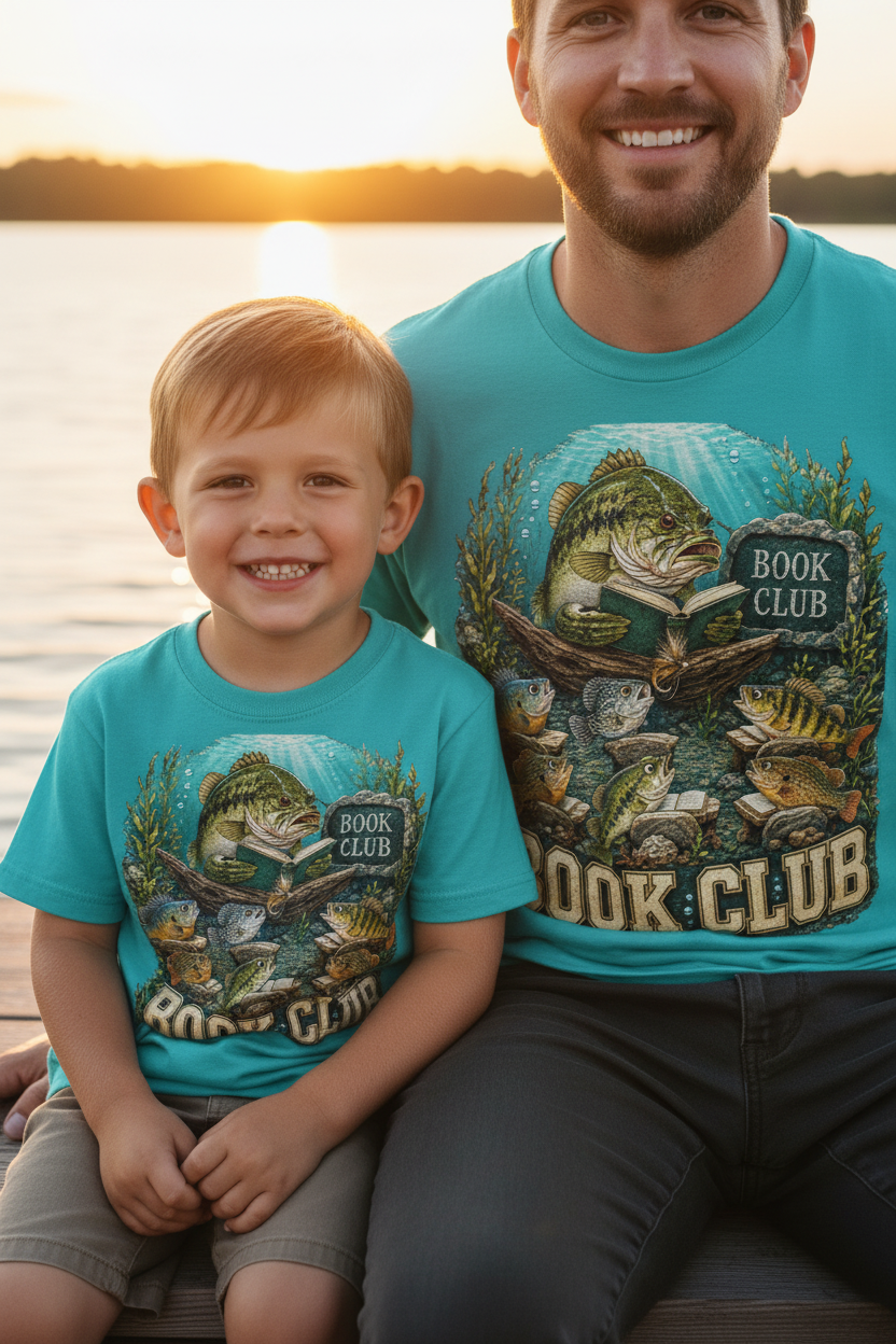 Fish Book Club Dock Zoomed Chest Mockup