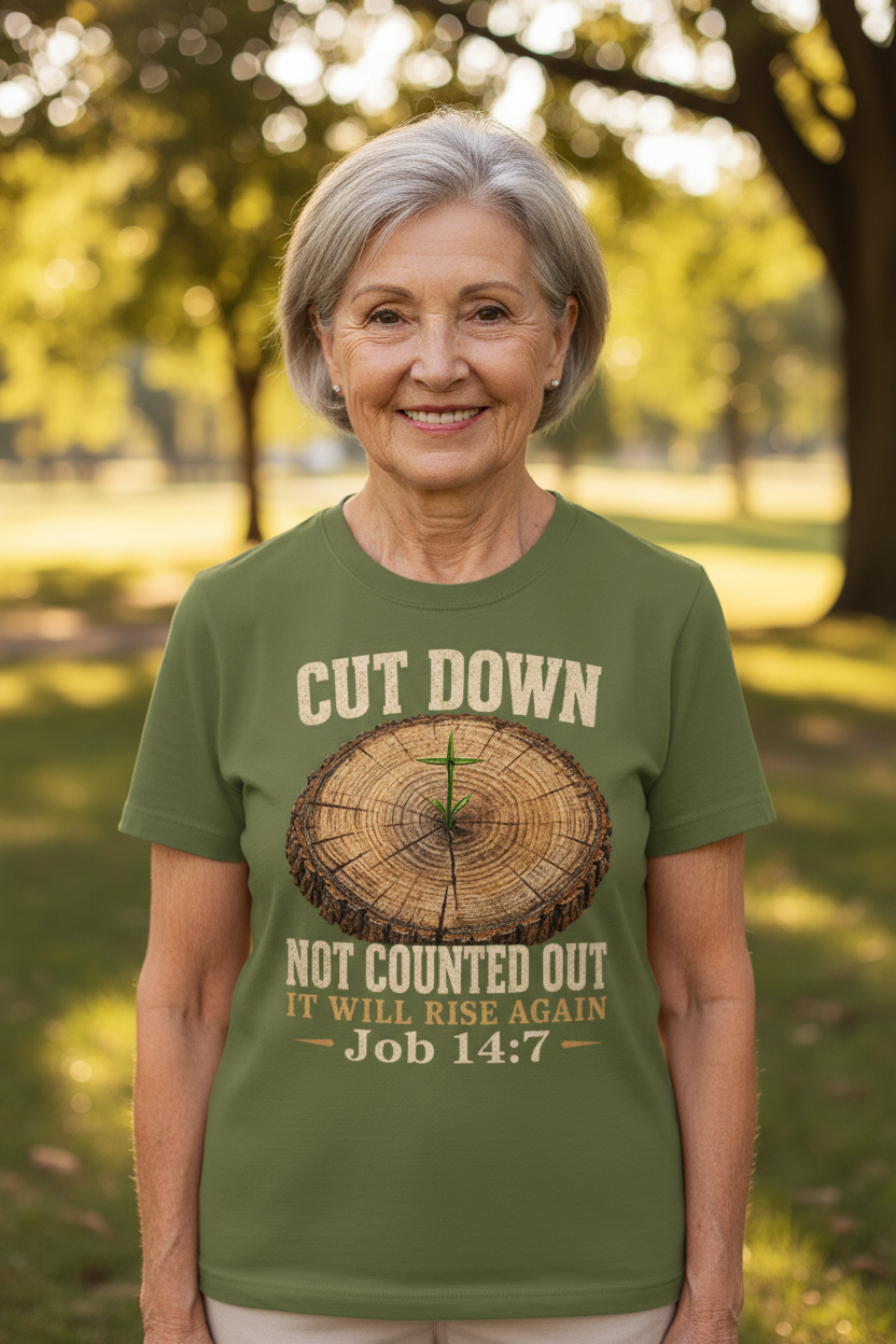 Fixed Close-Up Full Face Military Green Cut Down Tee