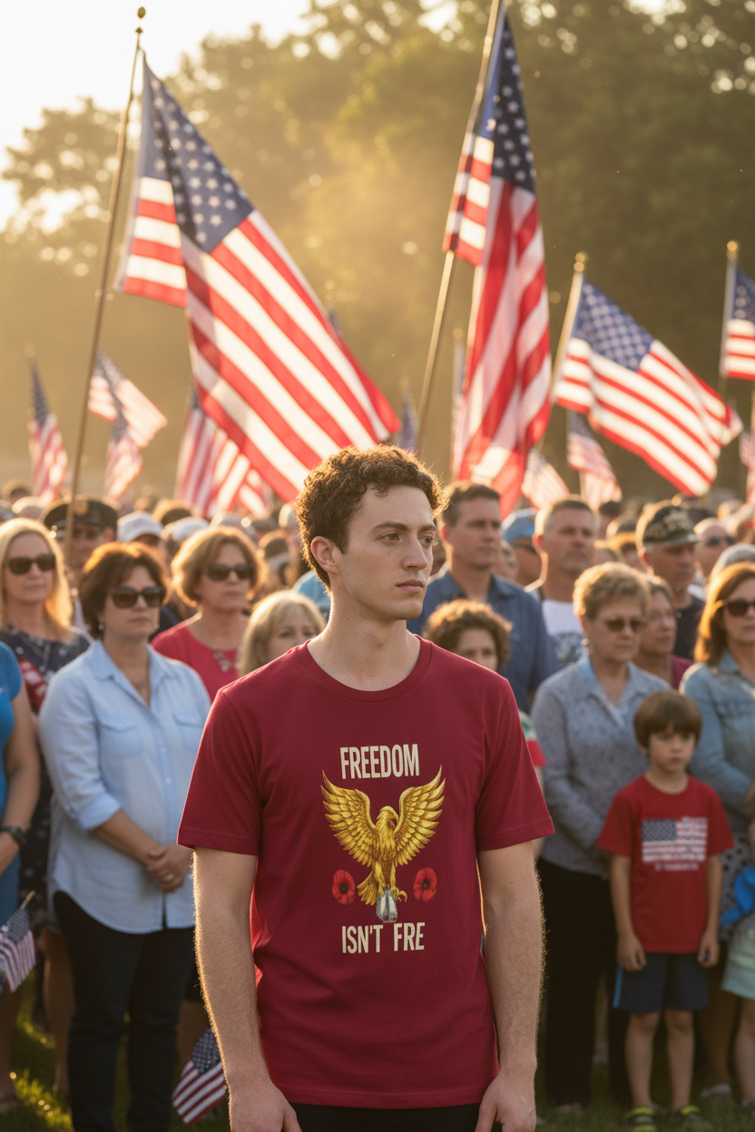Freedom Isn't Free - Cardinal Red Tee Memorial Day