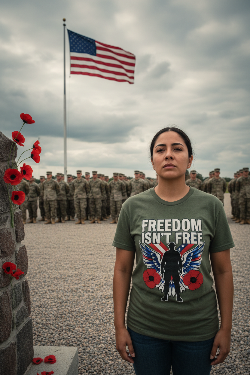 Freedom Isn't Free - Military Green Tee Graduation
