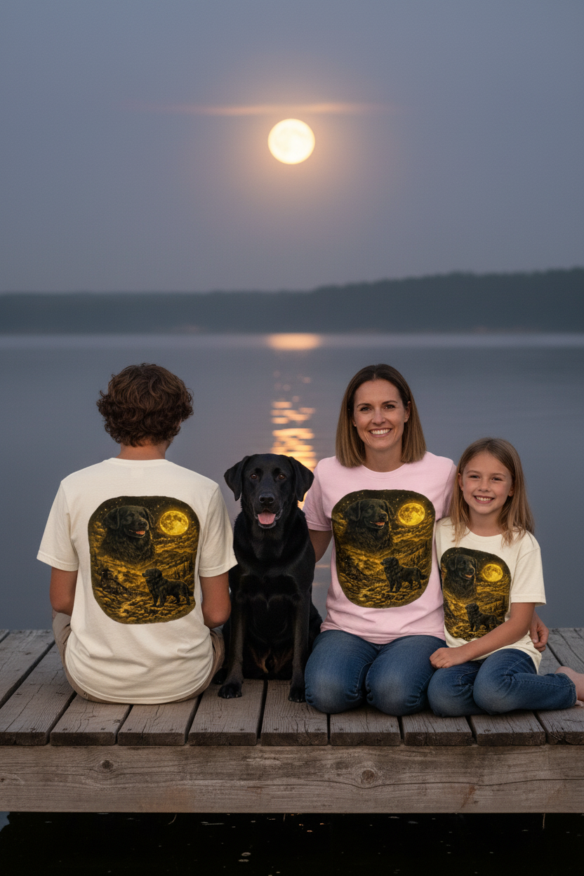 Full Family Moonlit Dock Mockup