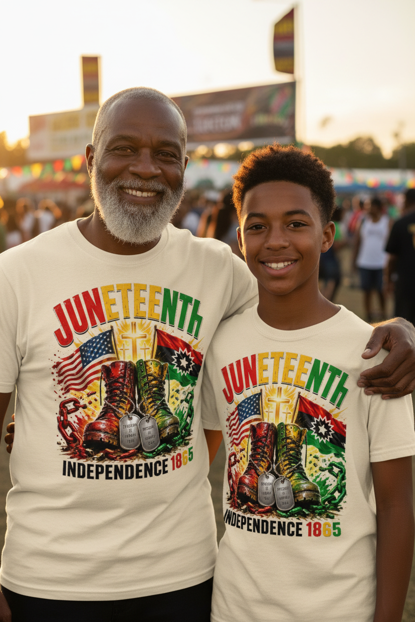 Grandfather and Grandson Juneteenth Lifestyle Mockup