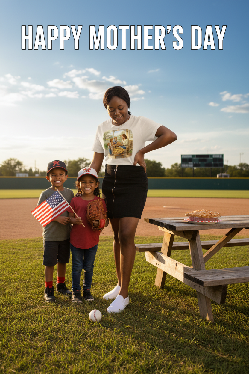 Happy Mother's Day Baseball Field Mockup
