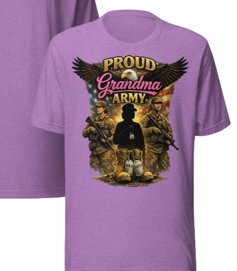 Proud Grandma Army T-Shirt | Military Family Gift for Grandma & Mom