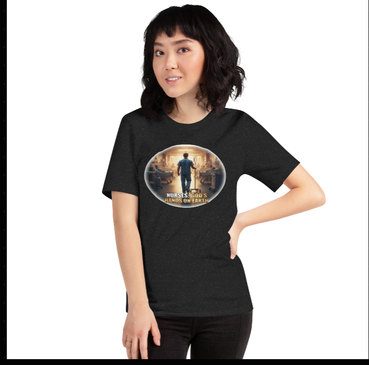 Nurses: God's Hands on Earth — Faith T-Shirt | Christian Healthcare Worker Tee