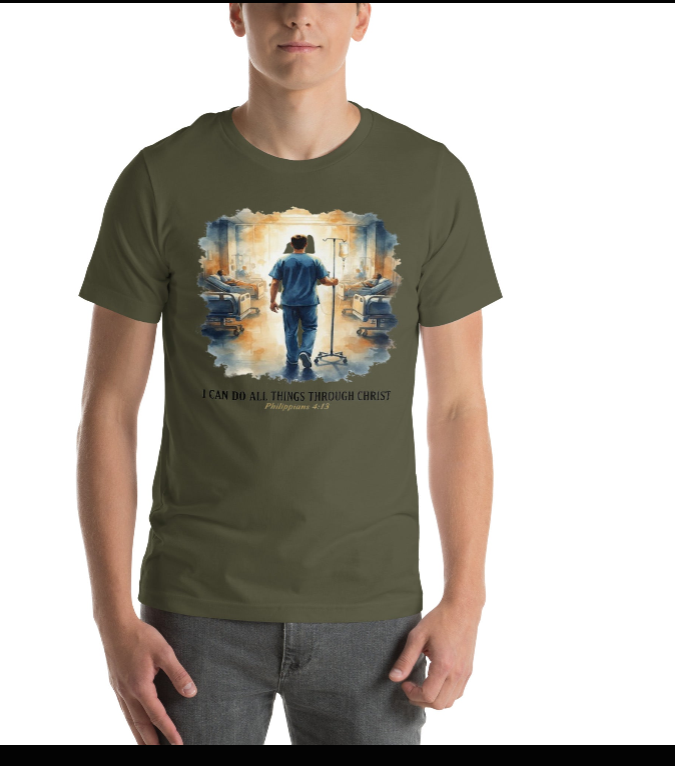 I Can Do All Things Through Christ — Nurse Faith T-Shirt | Philippians 4:13 Healthcare Tee