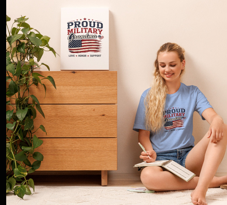 Proud Military Grandma – Love Honor Support Patriotic T-Shirt
