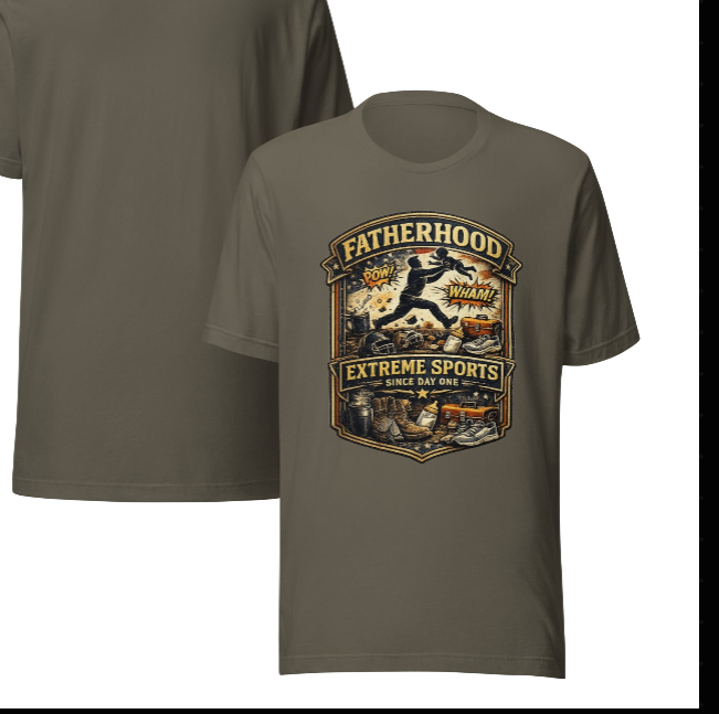 Fatherhood: Extreme Sports Since Day One T-Shirt | Because Nobody Warned You It Was a Contact Sport