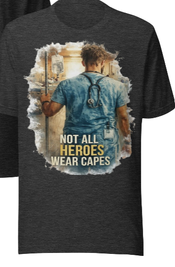 Not All Heroes Wear Capes — Nurse T-Shirt | Healthcare Hero Print Tee