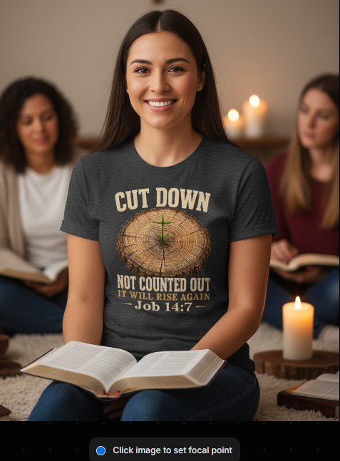 Cut Down Not Counted Out – Job 14:7 | Faith Unisex T-Shirt