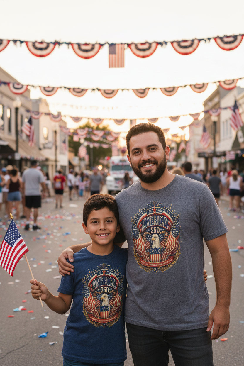 America 250 — Born Free, Still Standing Patriotic Eagle T-Shirt | July 4th Edition