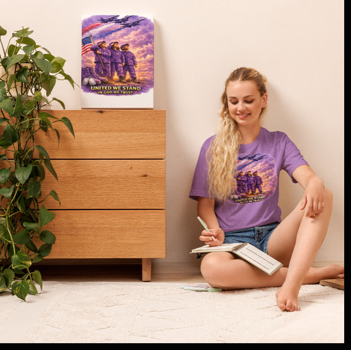 United We Stand — In God We Trust | Purple Up Military Tee