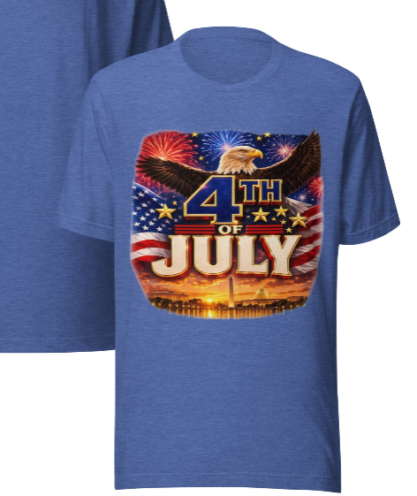 4th of July Bald Eagle Fireworks T-Shirt | Patriotic American Tee