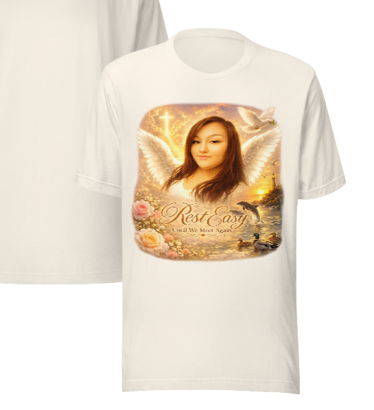 Rest Easy Until We Meet Again | Angel Memorial T-Shirt | In Loving Memory Gift