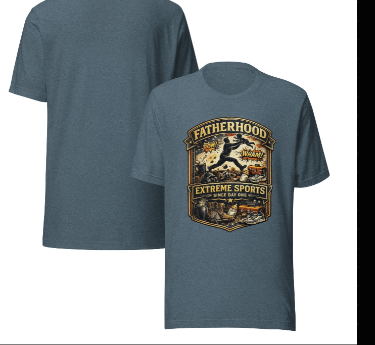 Fatherhood: Extreme Sports Since Day One T-Shirt | Because Nobody Warned You It Was a Contact Sport