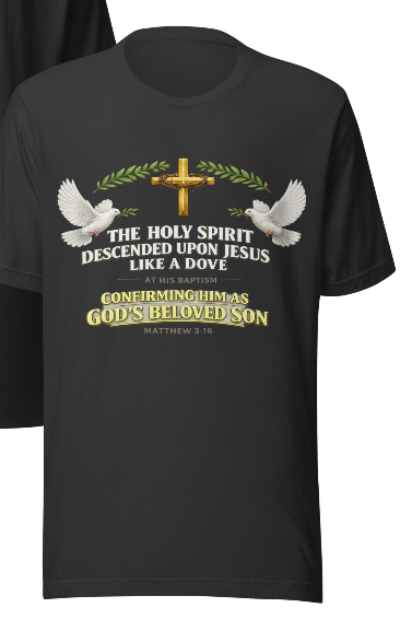 Holy Spirit Descended Like a Dove – Matthew 3:16 Christian T-Shirt