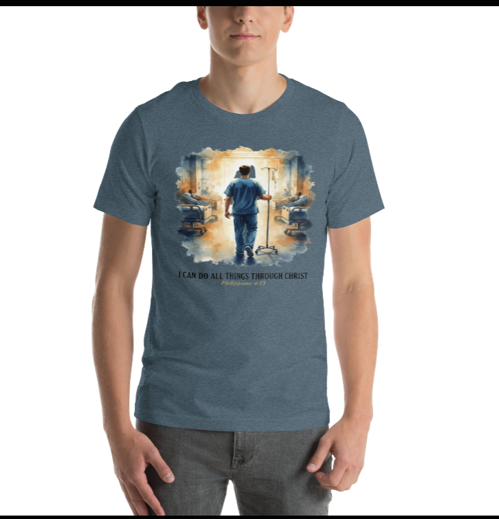 I Can Do All Things Through Christ — Nurse Faith T-Shirt | Philippians 4:13 Healthcare Tee